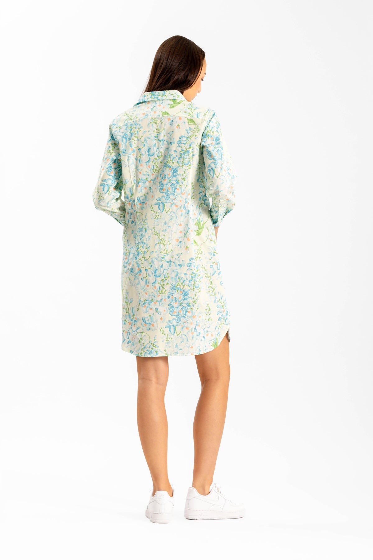 Amory Blue Wisteria Floral Shirt Dress
