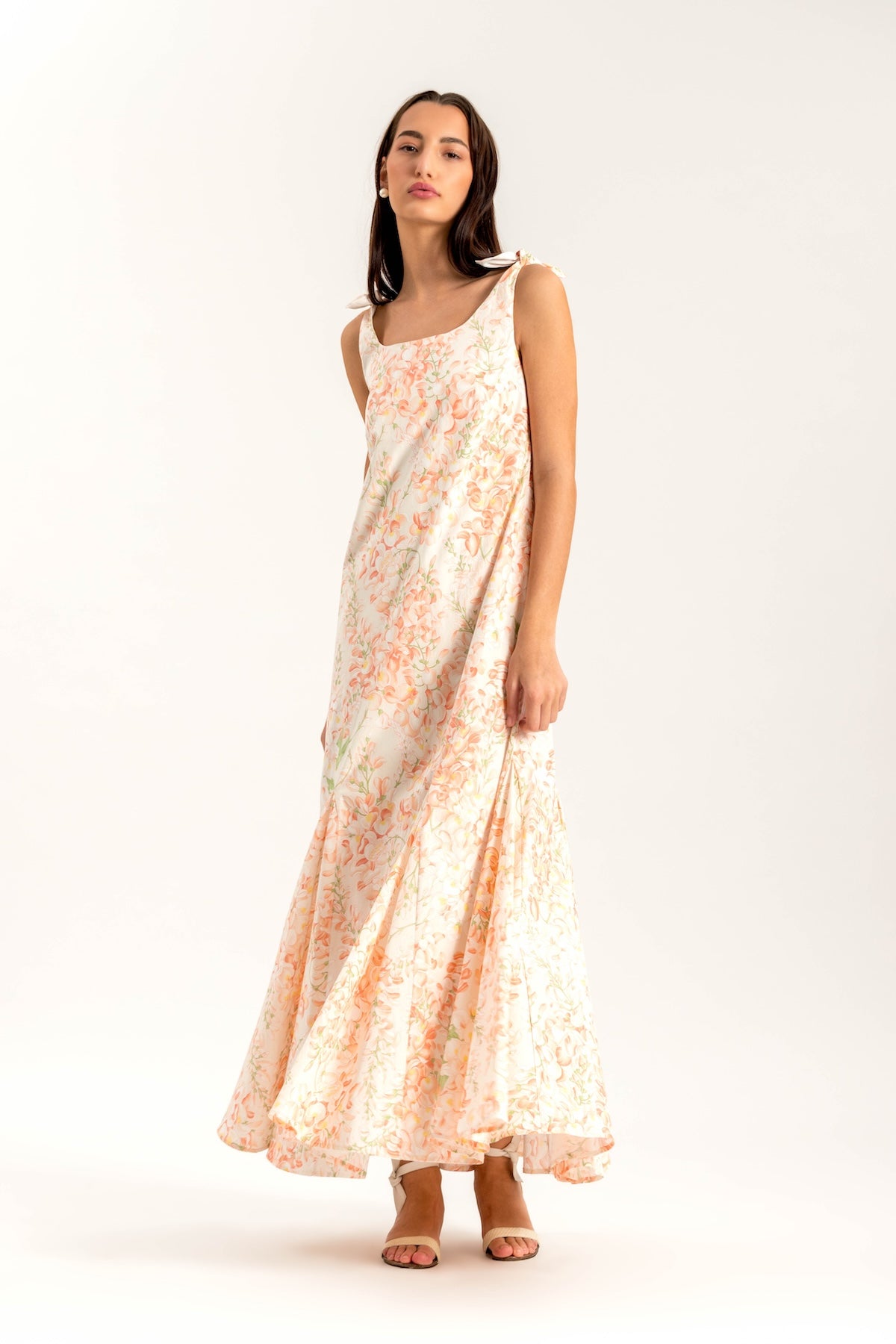 Ashley Coral Wisteria Floral Dress