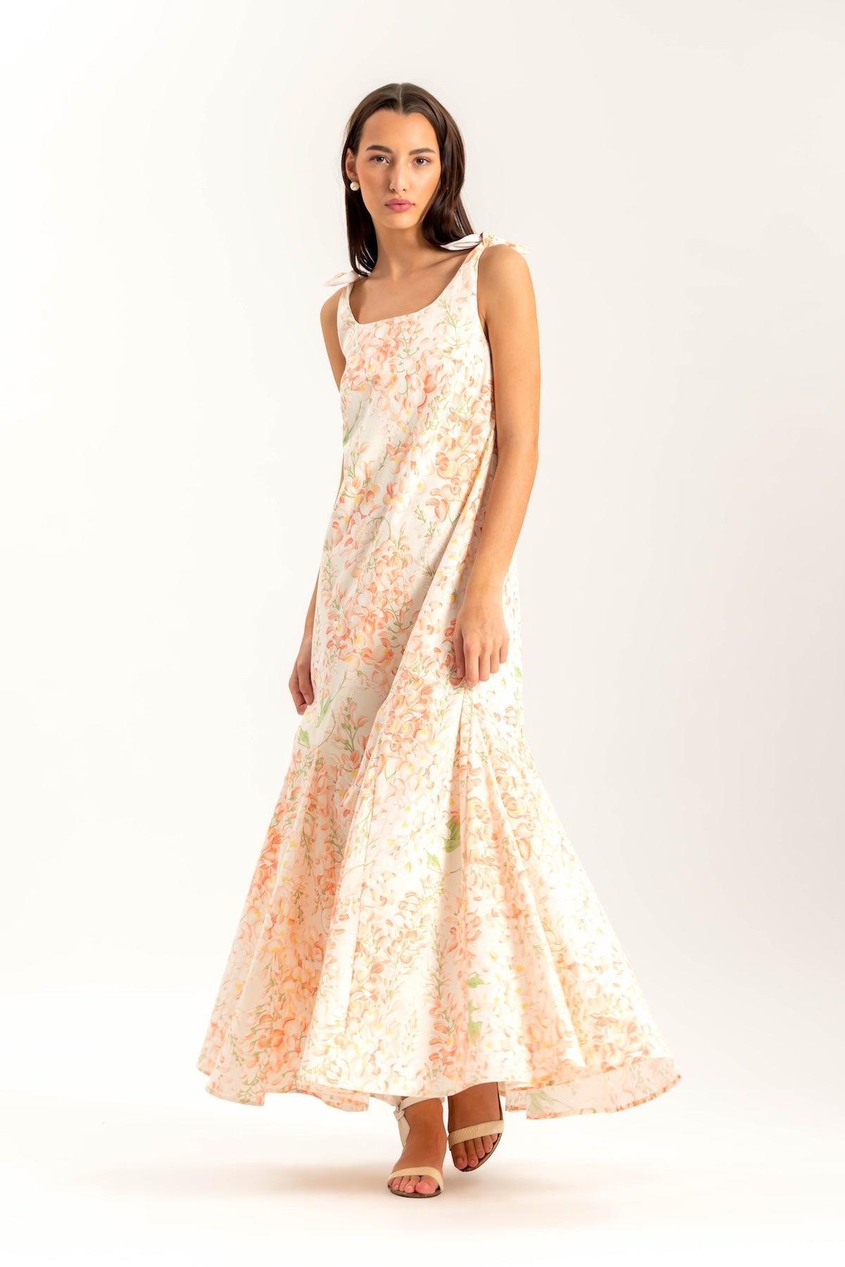 Ashley Coral Wisteria Floral Dress