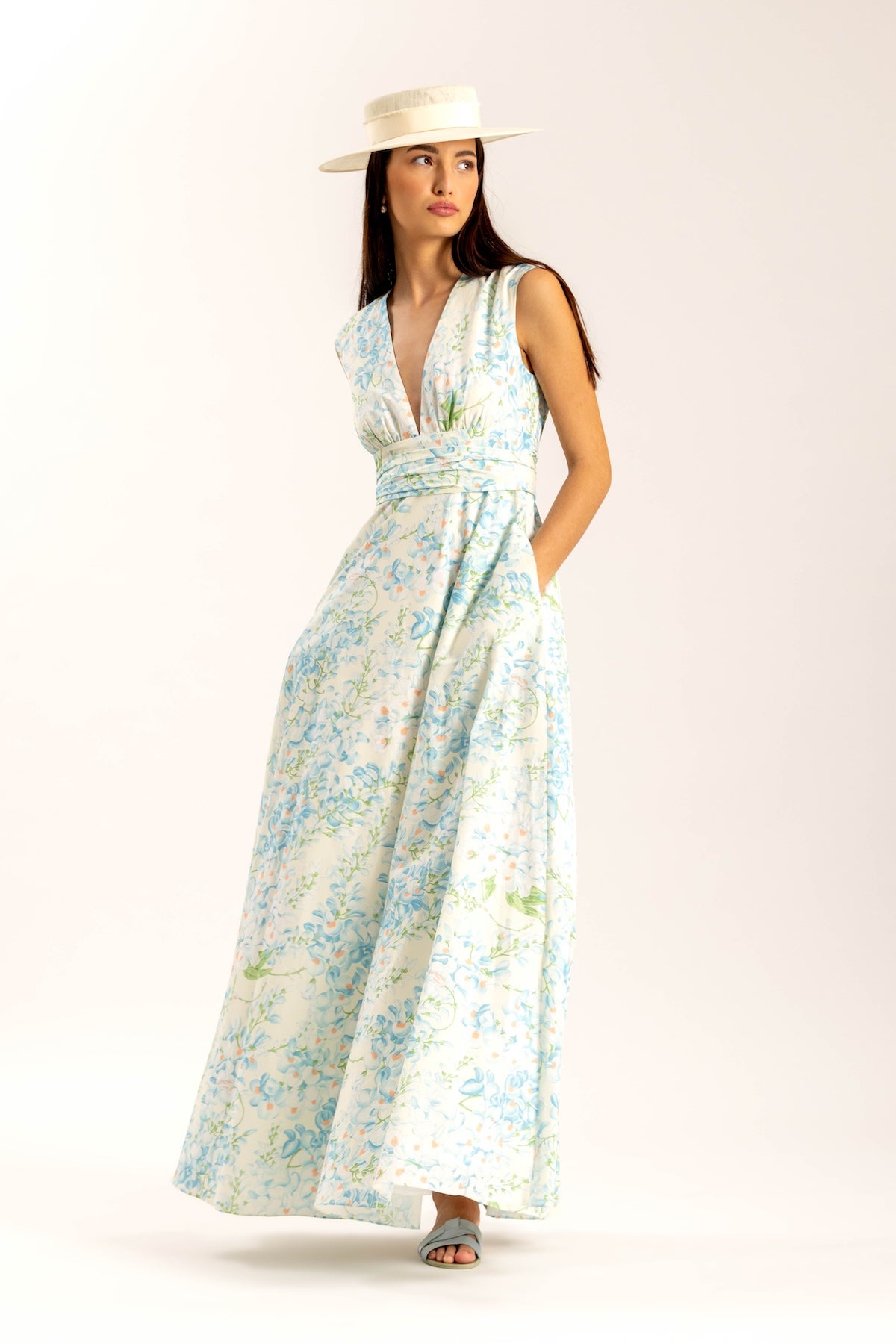 Fiamma Blue Wisteria Floral Dress
