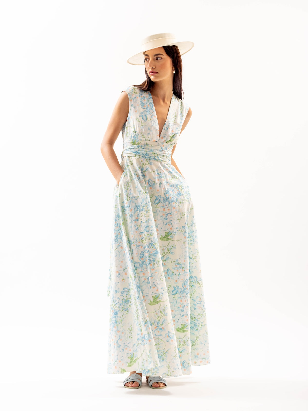 Fiamma Blue Wisteria Floral Dress