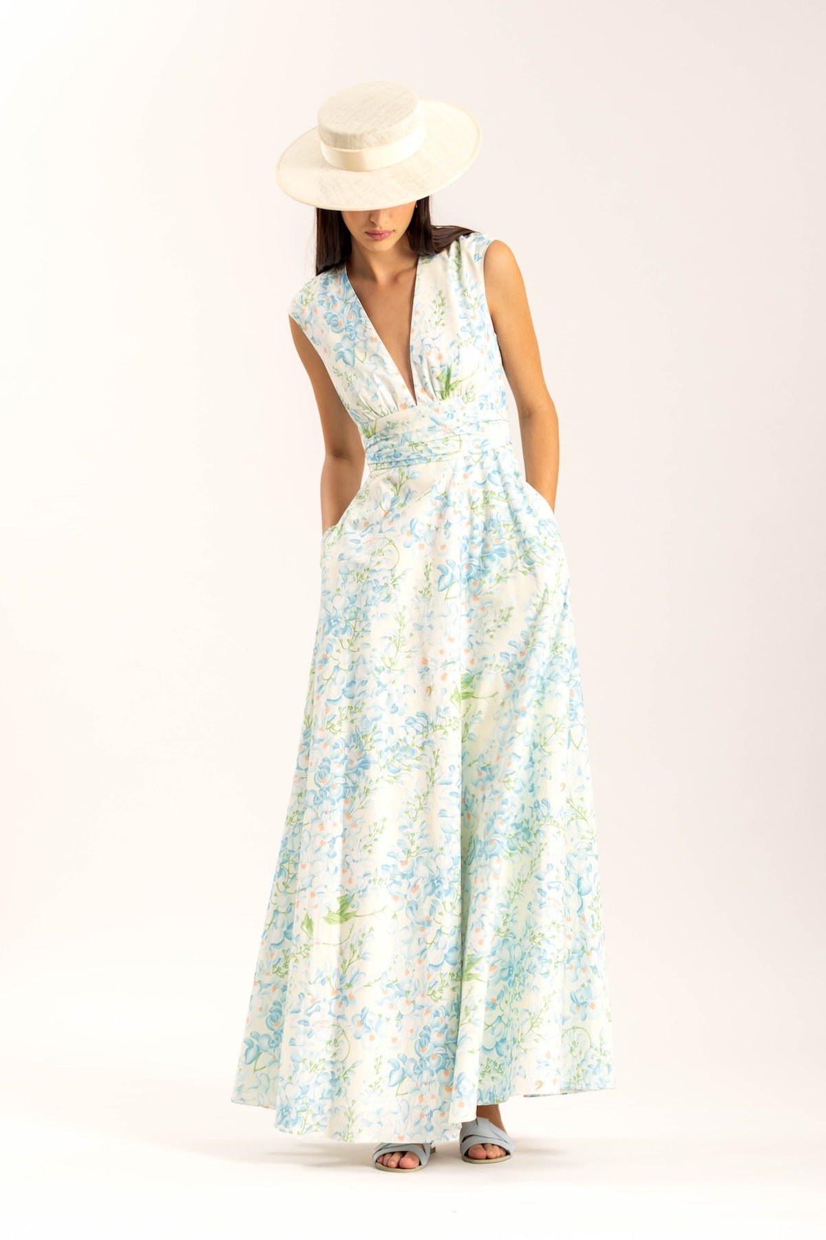 Fiamma Blue Wisteria Floral Dress