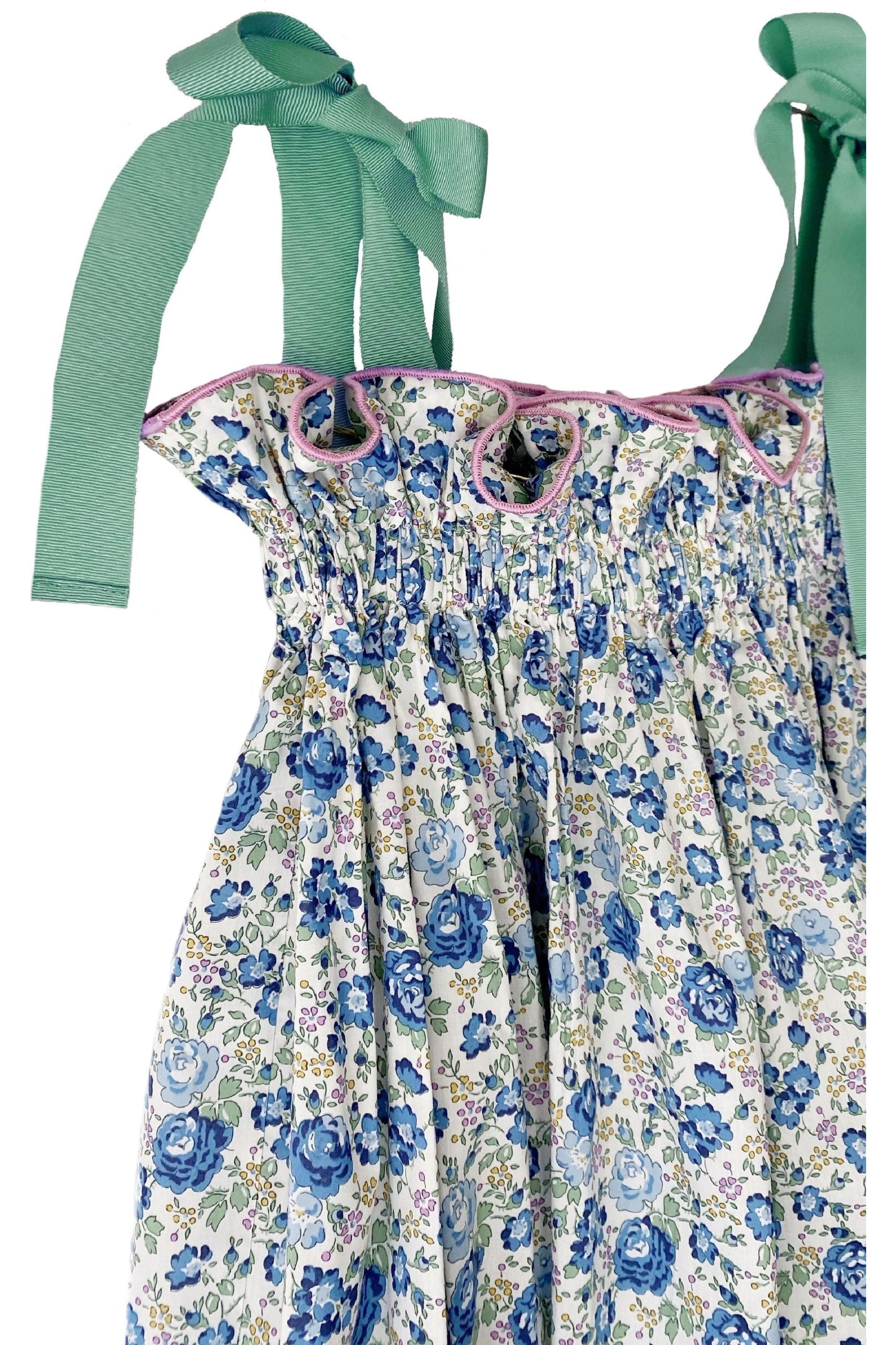 Girls' Jaime Dress in Blue Floral - Casey Marks