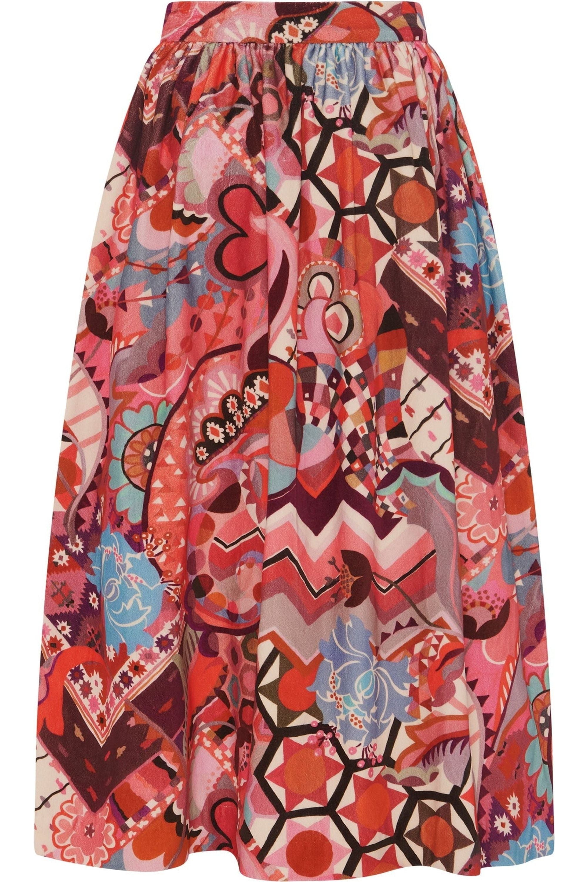 Megan Skirt in Psychedelic Rose Velvet - Casey Marks