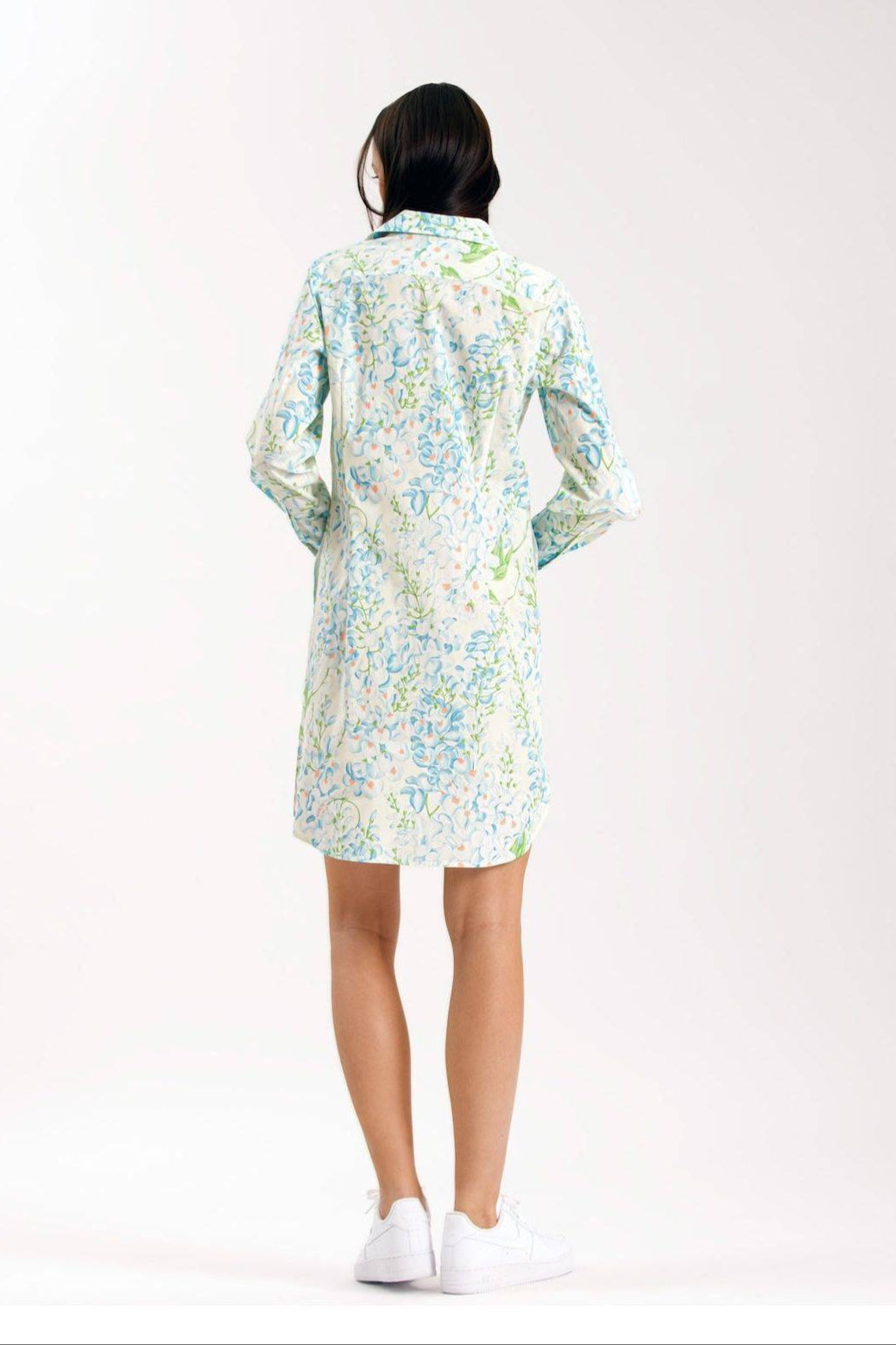 Amory Blue Floral Shirt Dress - Casey Marks 