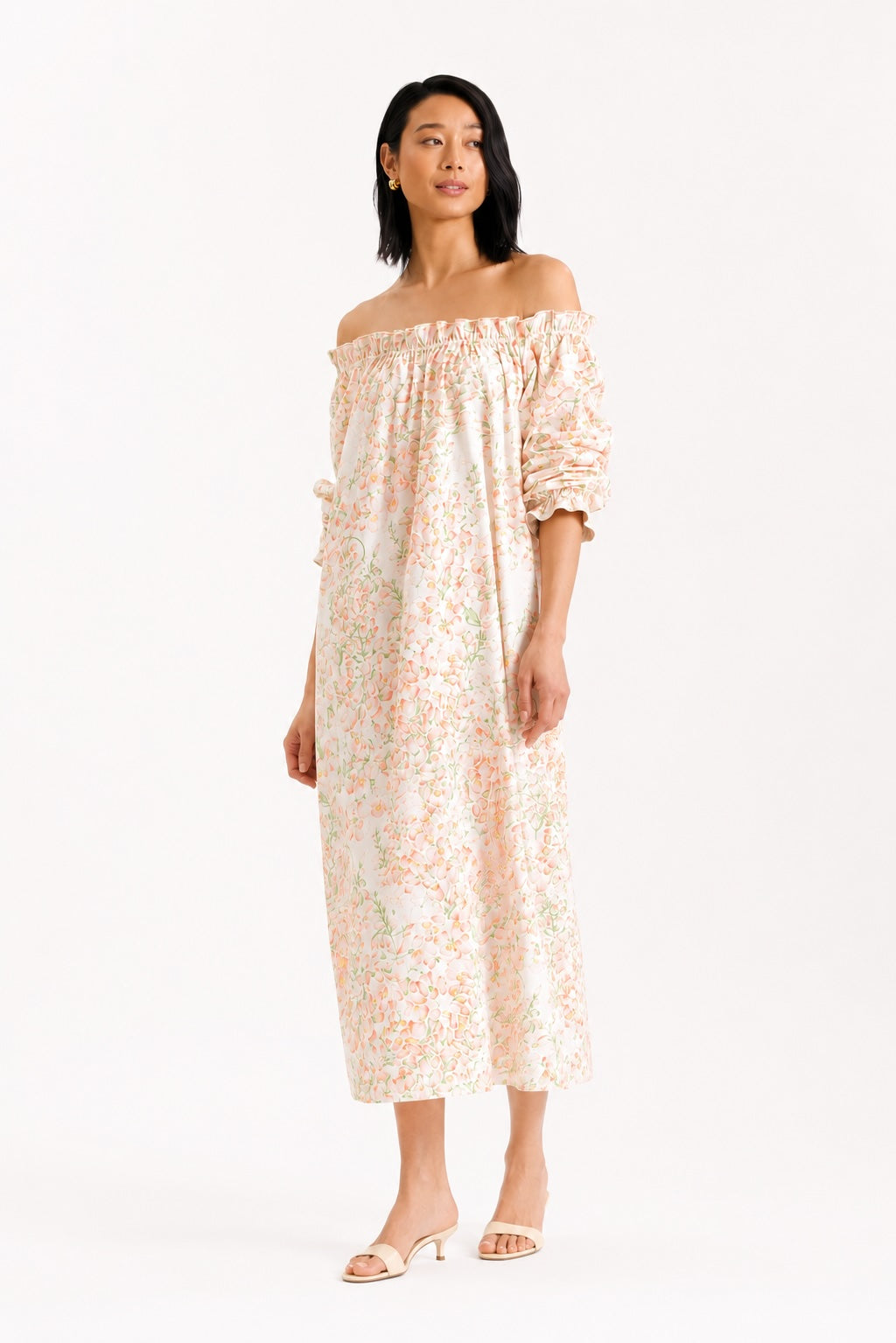 Grace Wisteria Floral Dress in Coral - Casey Marks