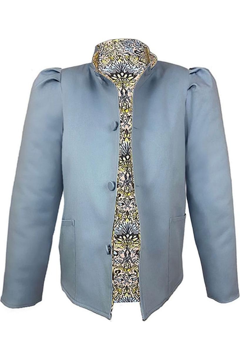 Magic Jacket in Ombre Floral Jacquard & Blue Twill - Casey Marks