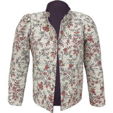 Magic Jacket in Coral Cherry Blossom Jacquard & Purple Twill - Casey Marks