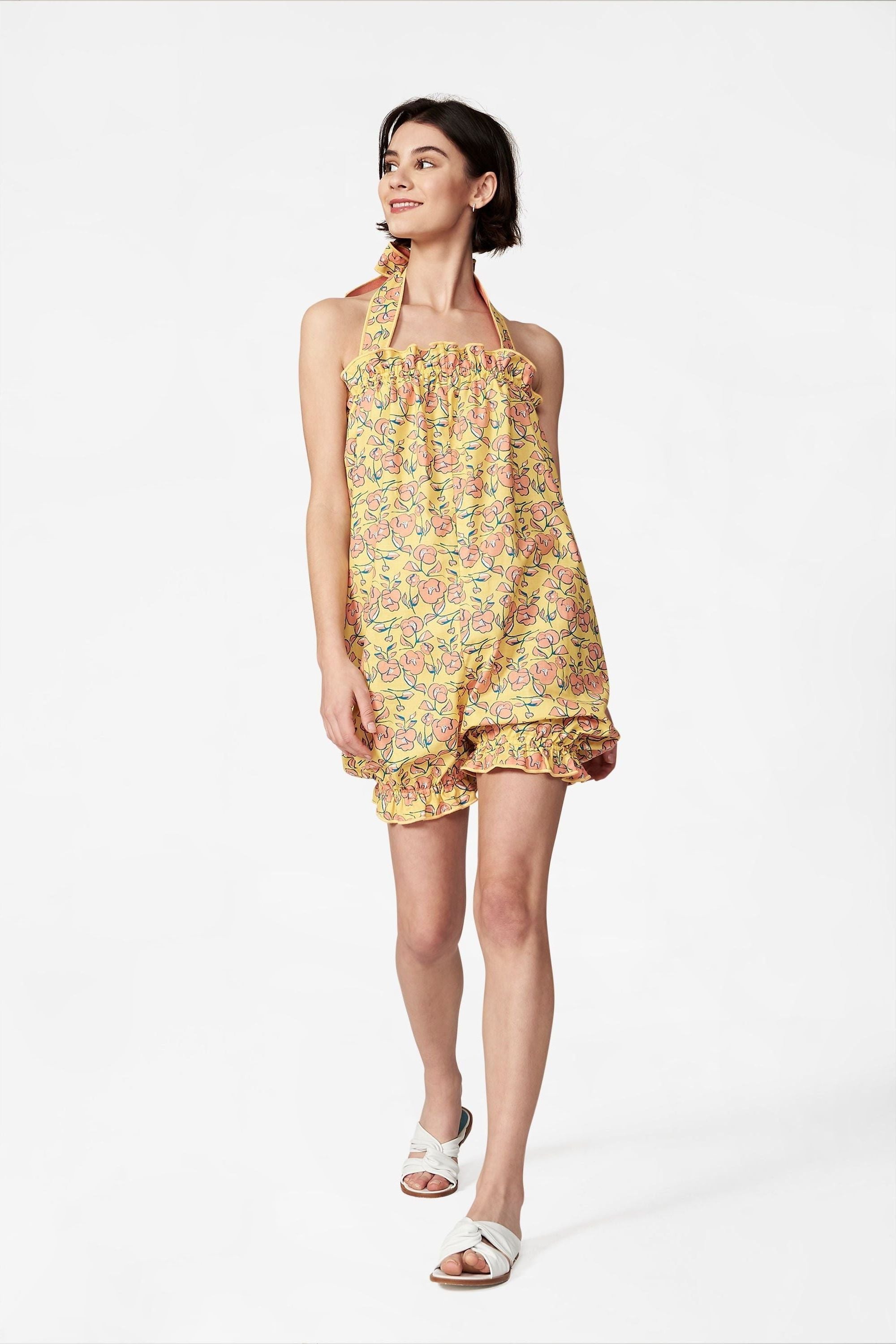 Women's Peter Playsuit in Yellow - Casey Marks