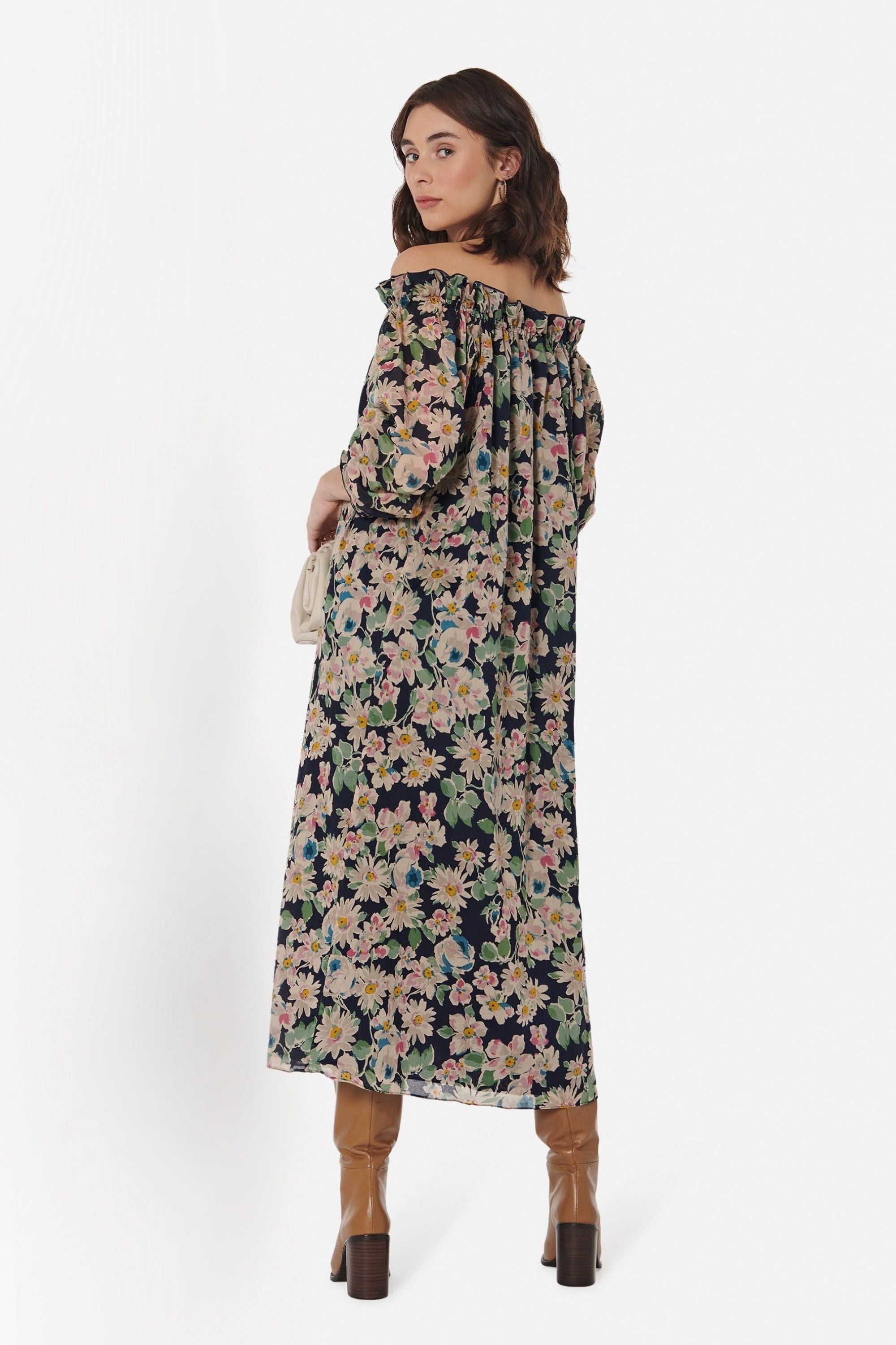 Women's Grace Dress in Navy Floral - Casey Marks