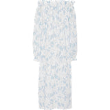 Women's Grace Dress in Pastel Blue & White Cotton Floral - Casey Marks