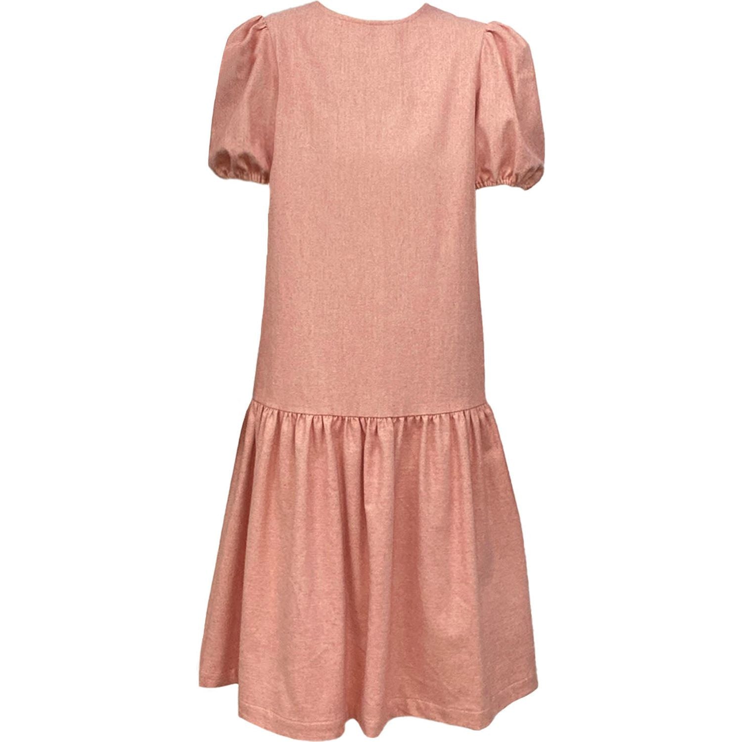 Coral Brushed Cotton Eugenie Dress - Casey Marks