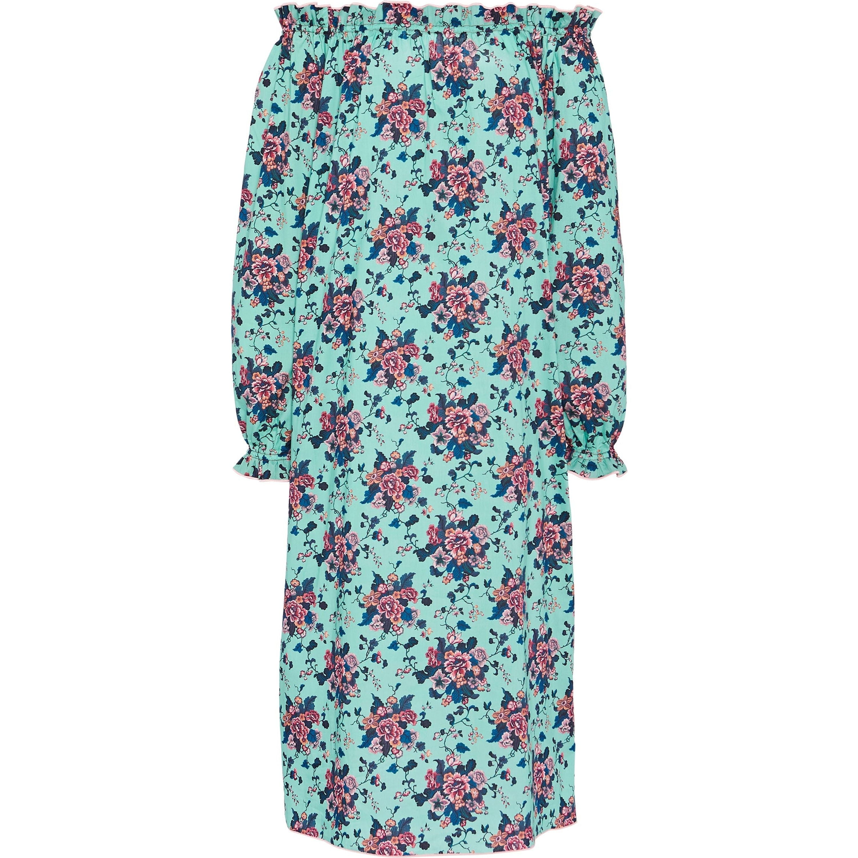 Women's Grace Dress in Turquoise Chinoiserie - Casey Marks