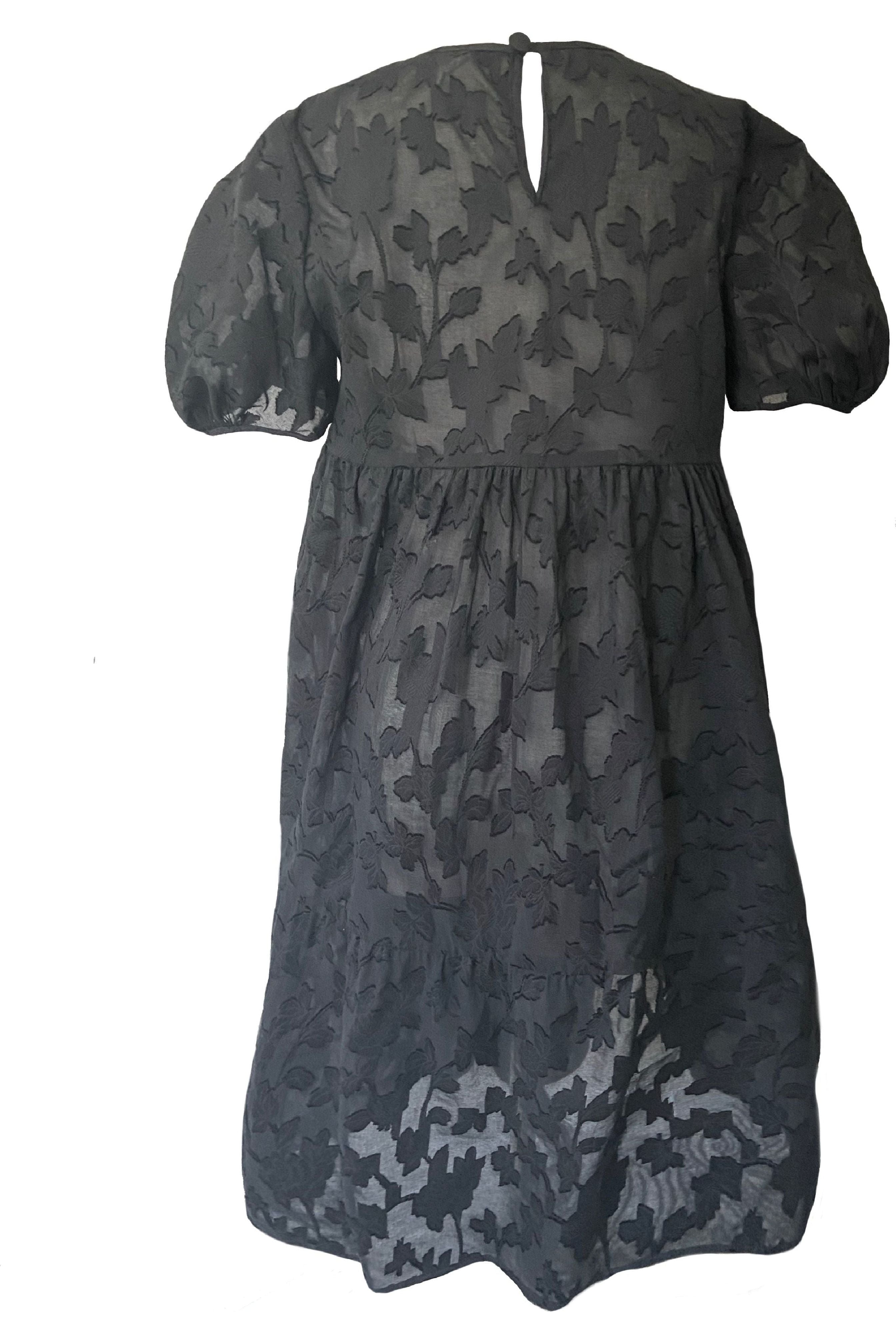 Women's Madeline Dress in Black Floral Jacquard - Casey Marks