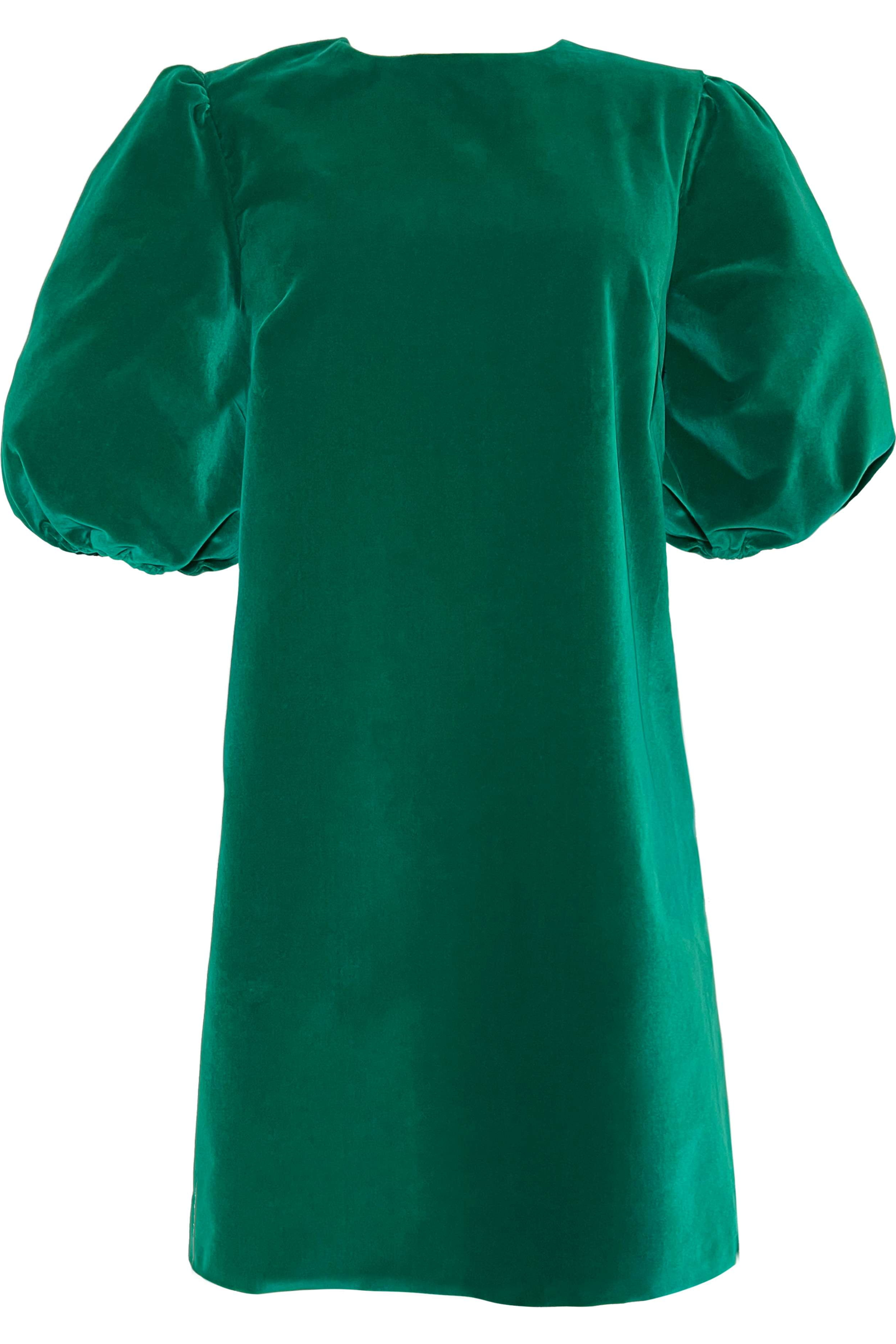 Women's Barb Dress in Aurora Green Velvet - Casey Marks