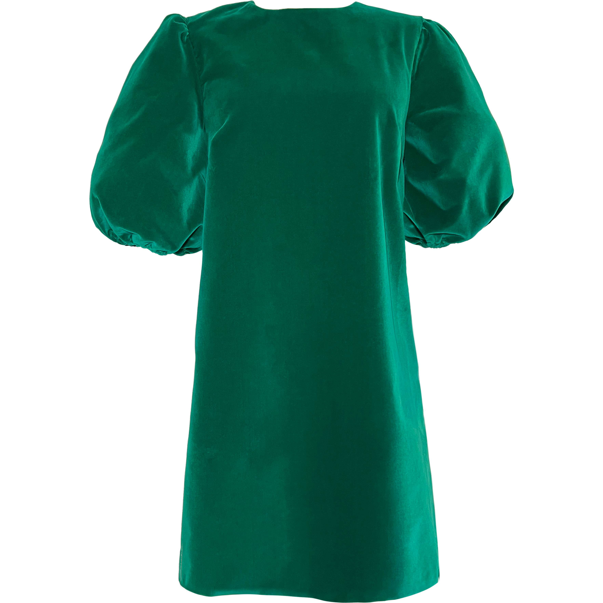 Women's Barb Dress in Aurora Green Velvet - Casey Marks