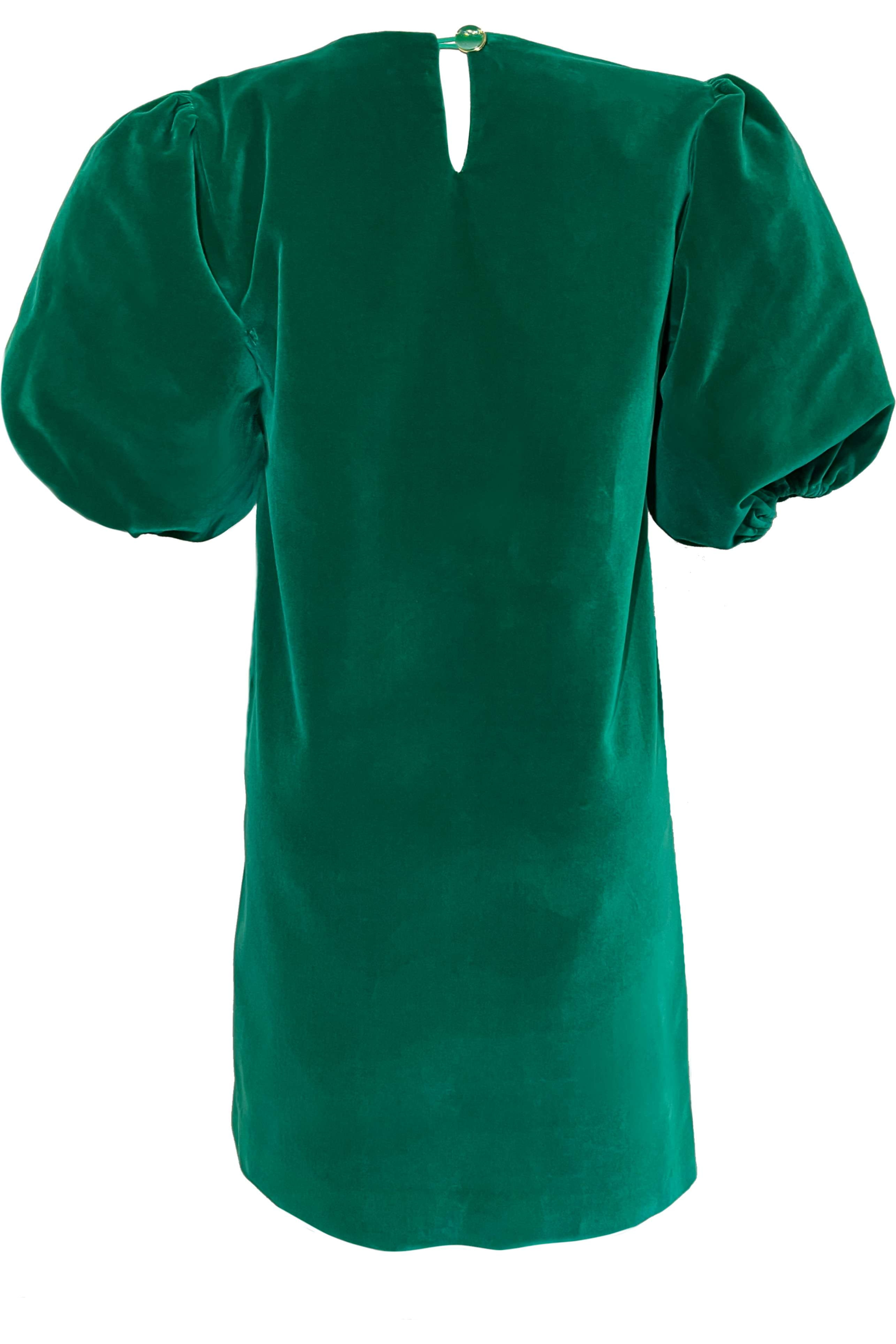 Women's Barb Dress in Aurora Green Velvet - Casey Marks