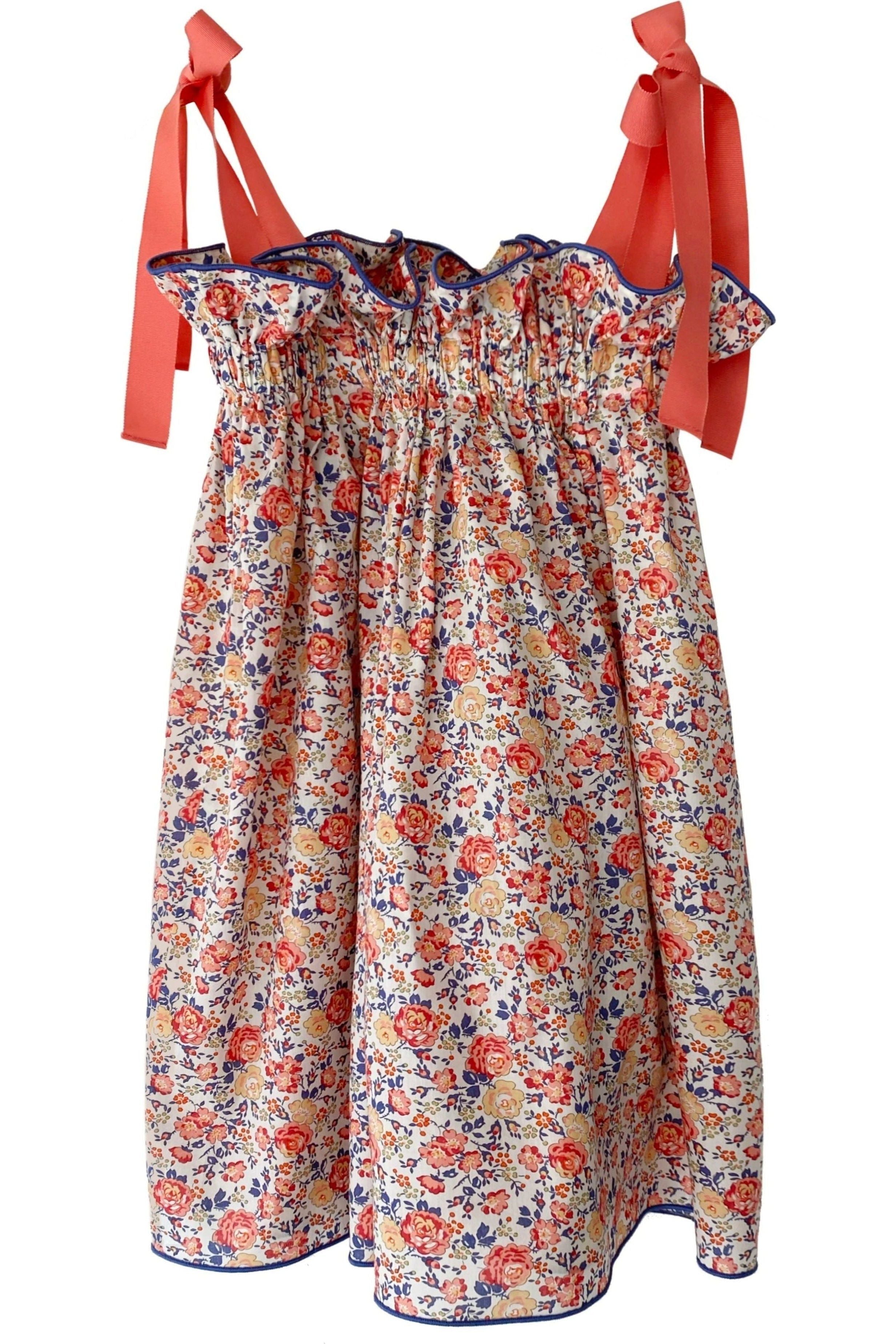 Girls' Jaime Dress in Coral Floral - Casey Marks