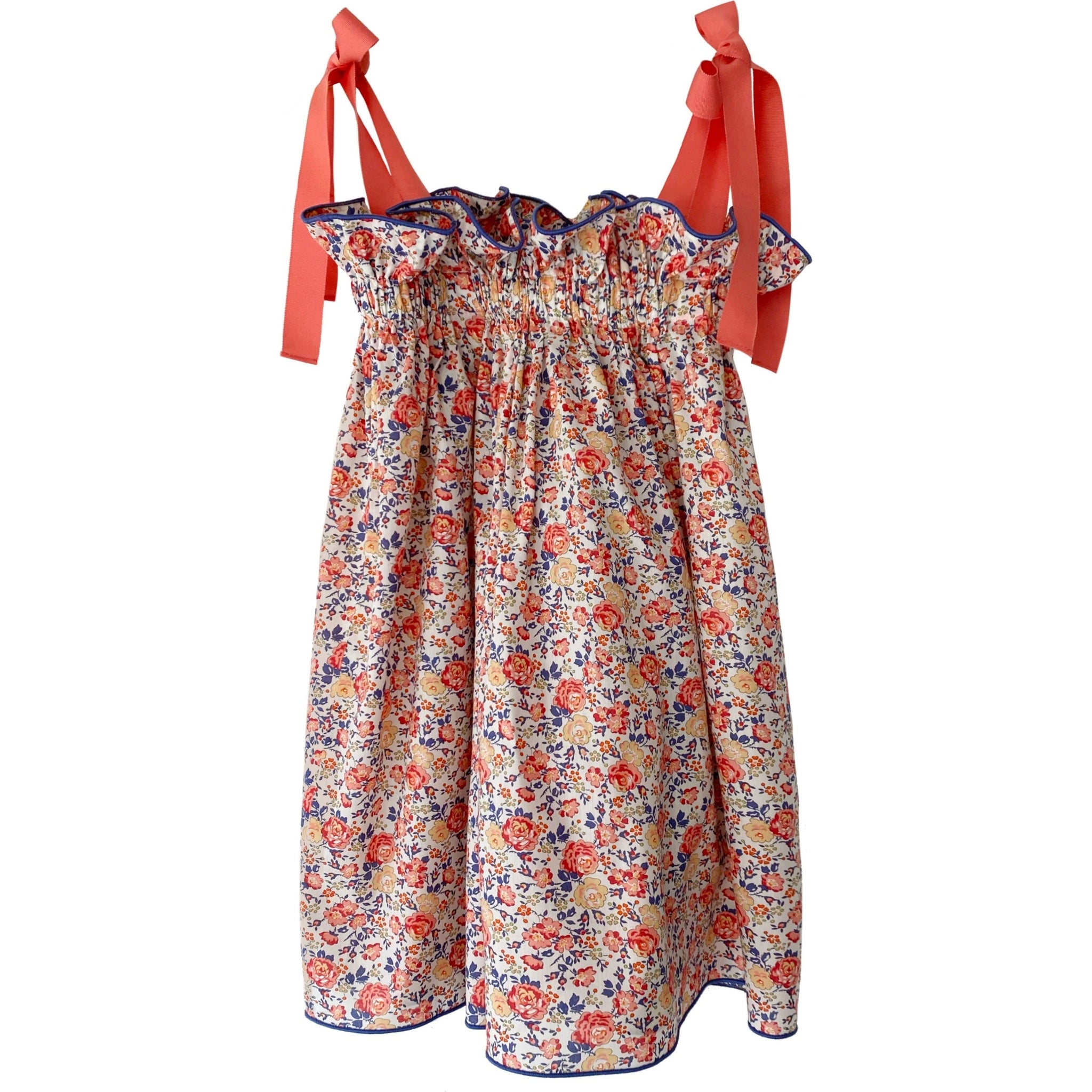 Girls' Jaime Dress in Coral Floral - Casey Marks