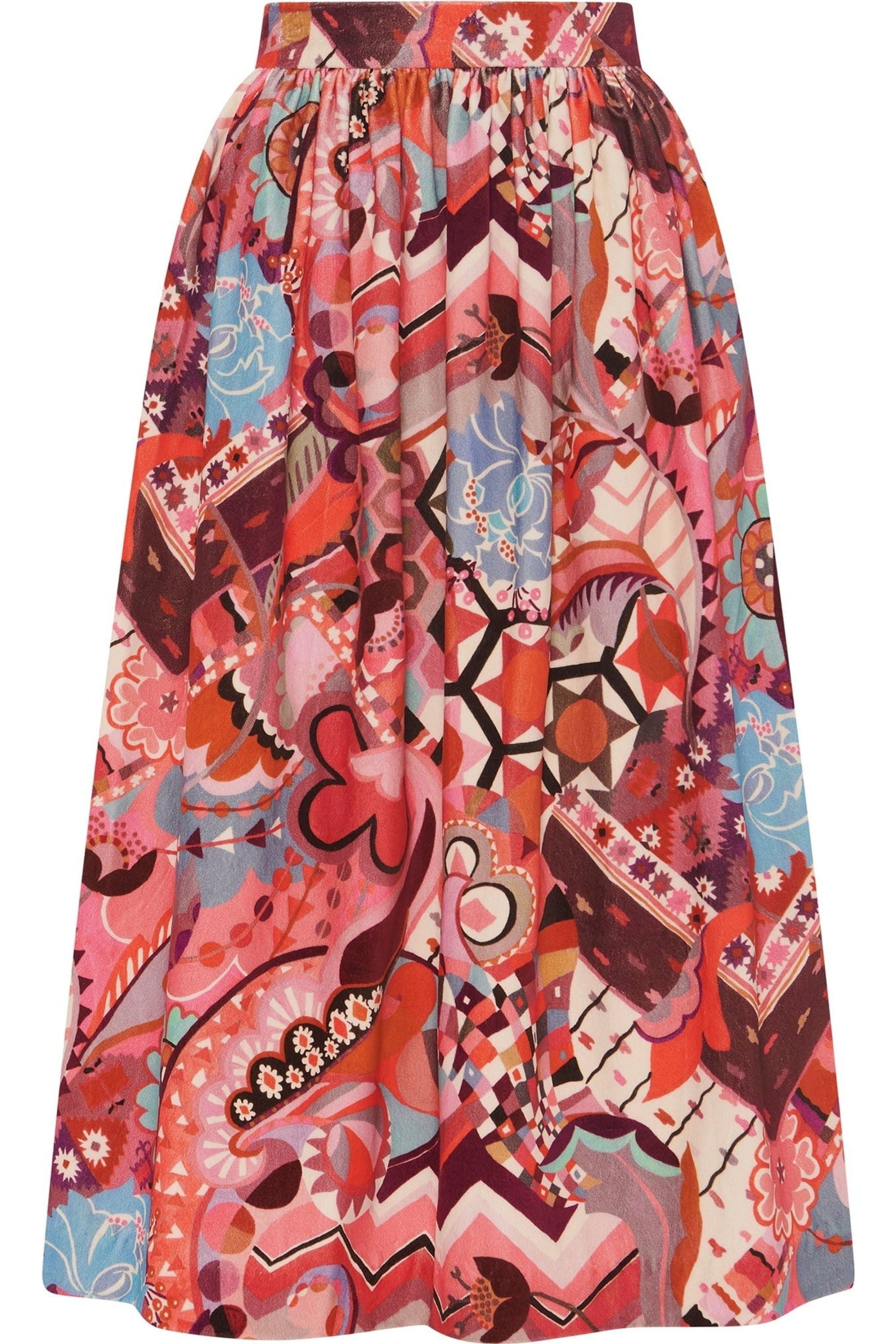 Megan Skirt in Psychedelic Rose Velvet - Casey Marks