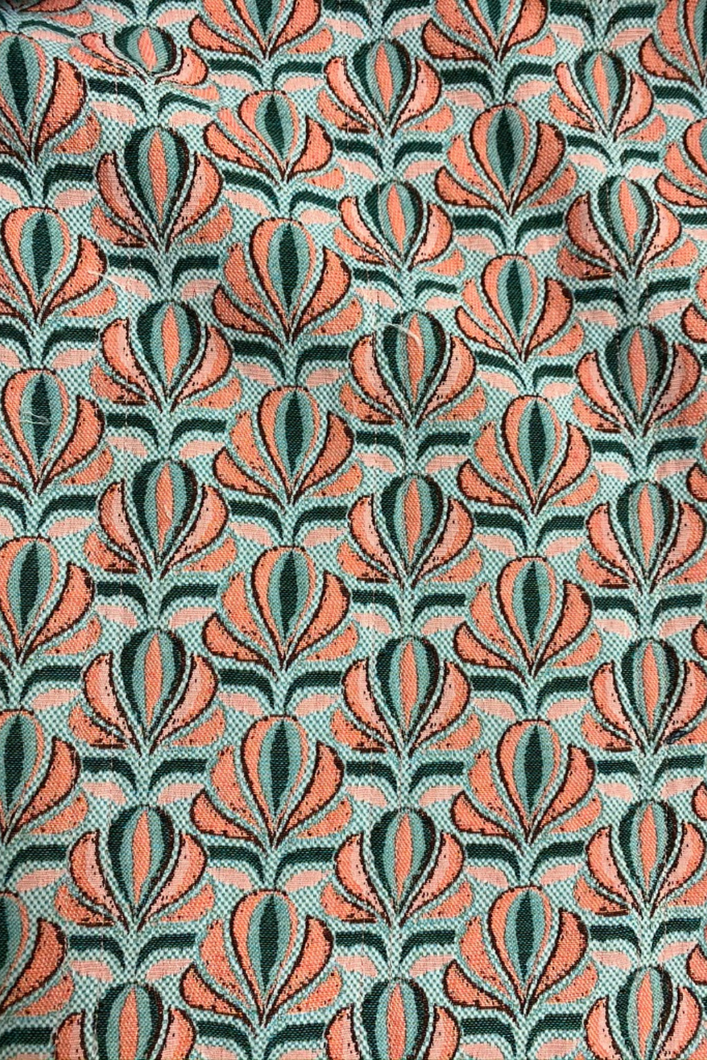 Magic Jacket in Fleur-de-Lis Jacquard & Coral Twill - Casey Marks