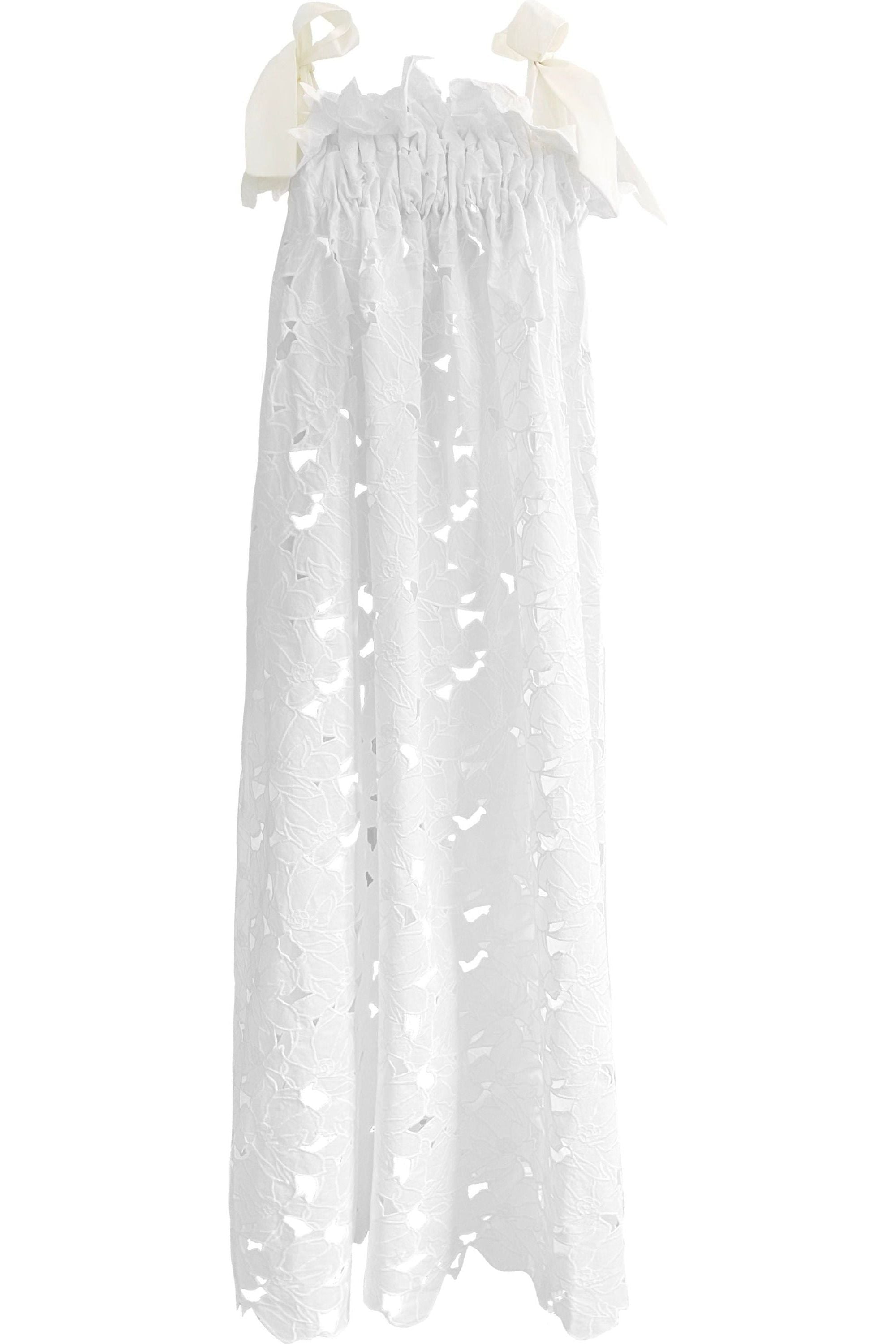 Women's Jaime Dress in White Magnolia Blossom Lace - Casey Marks